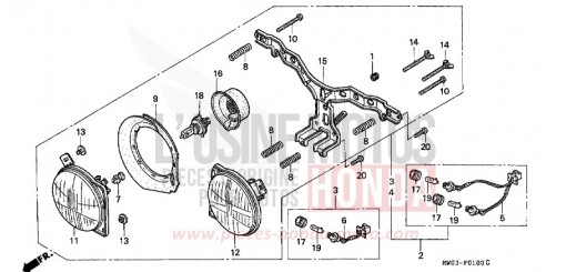 PROJECTEUR (1) CBR900RRP de 1993